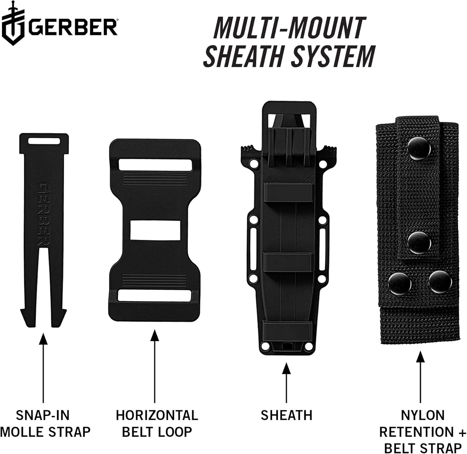 Gerber Gear StrongArm - Fixed-Blade Camping & Hunting Knife-Black